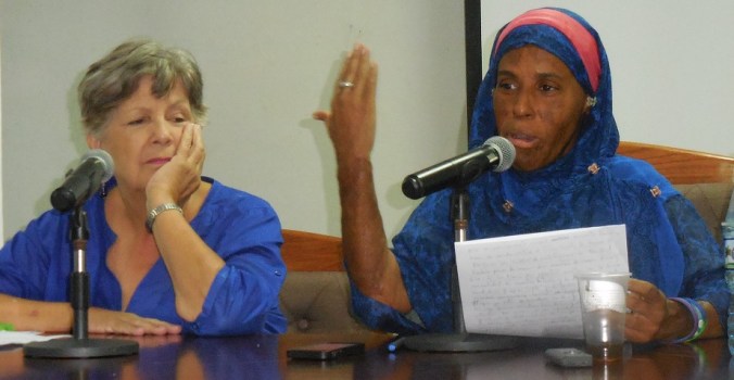 Luisa Campusano y Yasmín S. Portales Machado, UNEAC, 8 de octubre 2015. Foto: Jose A Rodriguez Valentin